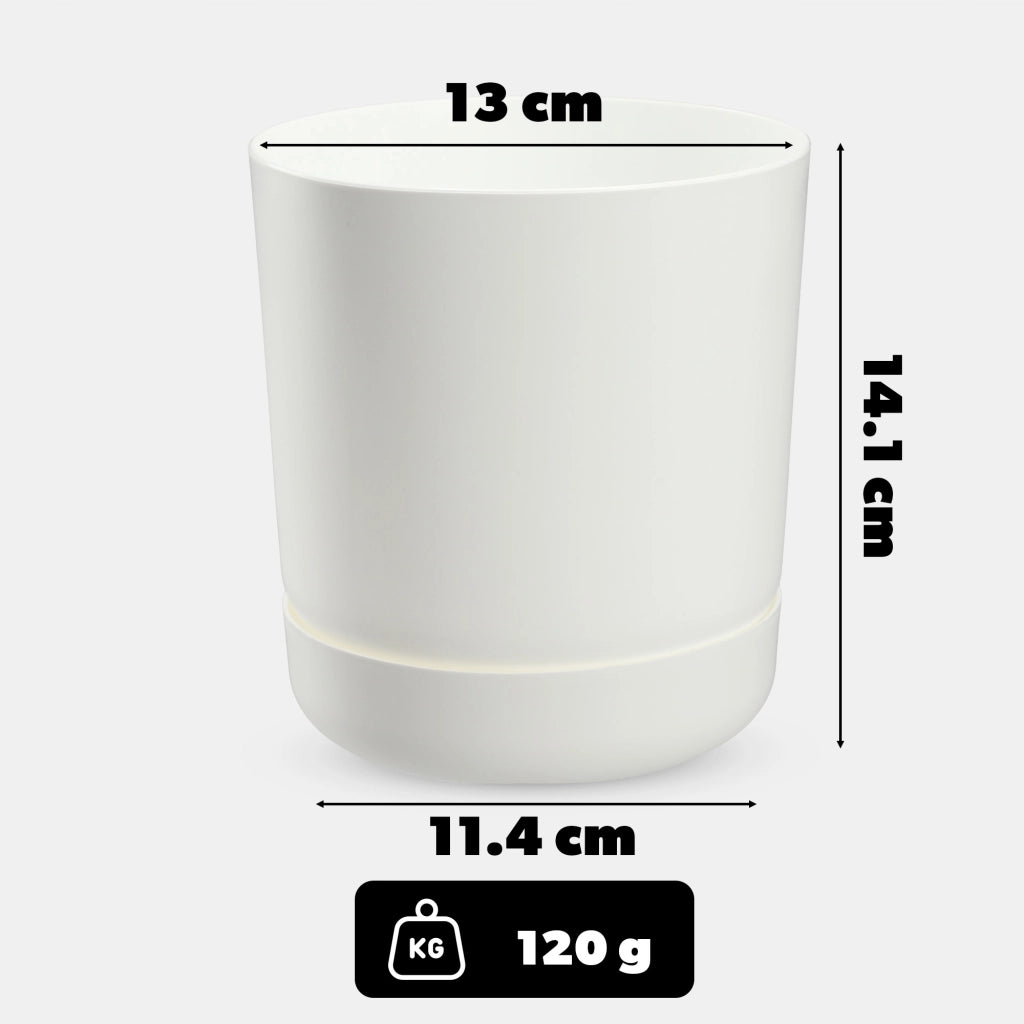 Vaso da fiori KADAX con supporto, coperchio, ciotola rotonda, 13 cm, bianco opaco