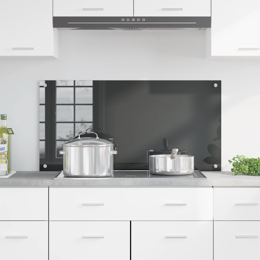 Schienale Cucina Grigio Scuro 100x50x0,6 cm Vetro Temperato