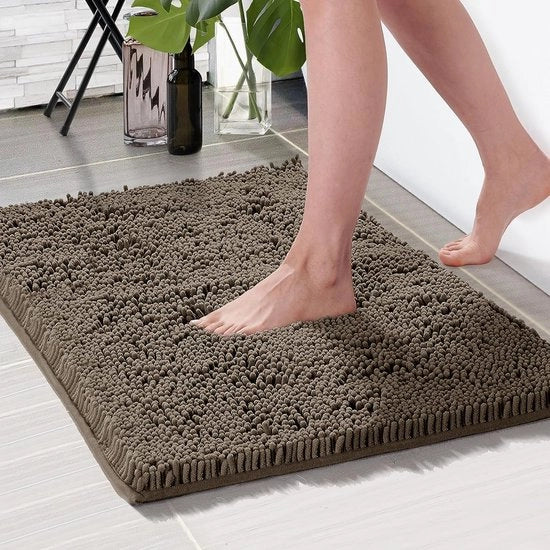 Pavimento antiscivolo per bagno, mattonella assorbente, 50 x 80 cm, marrone, 1 pezzo