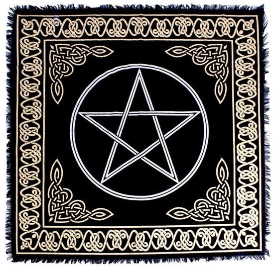 Tavolo di Altare Coperta a Maglia a Mano - Coperta per Tavolo in Cotone - Coperta Quadrata per Tavolo - Decorazione Spirituale - Coperta per Tavolo Tarocchi - 60x60 cm
