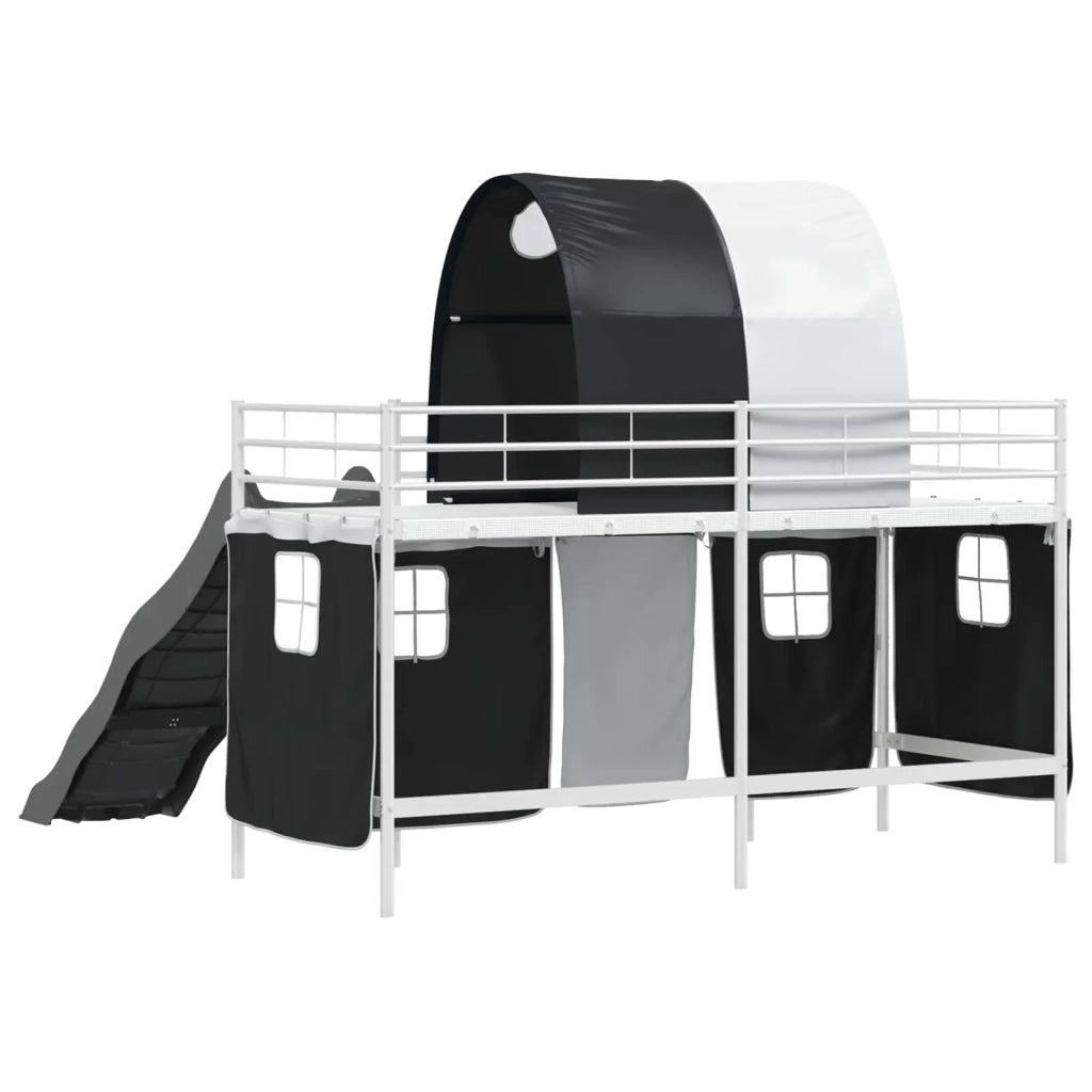 Struttura del letto loft per bambini-Giroletto per bambini Bianco e Nero 75 x 190 cm 552591