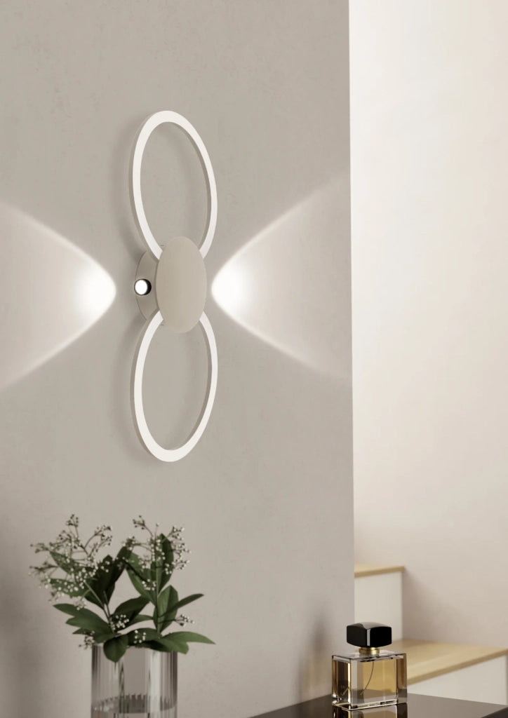 Plafoniera Moderna Venticello 1 Alluminio Marrone 2 Luci Led 20,9W 2400+135Lm