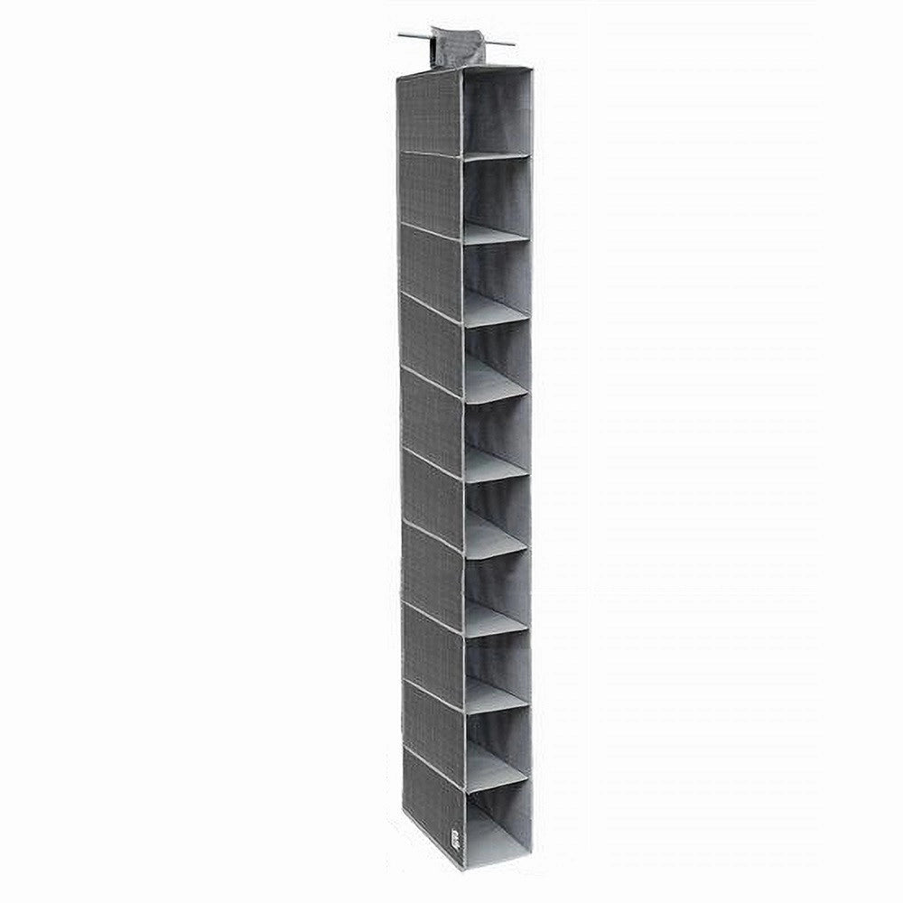 Trade Shop - Organizer Armadio Portatutto Pensile Scarpe Borse 10 Ripiani 15x30x120 Cm 69705 -