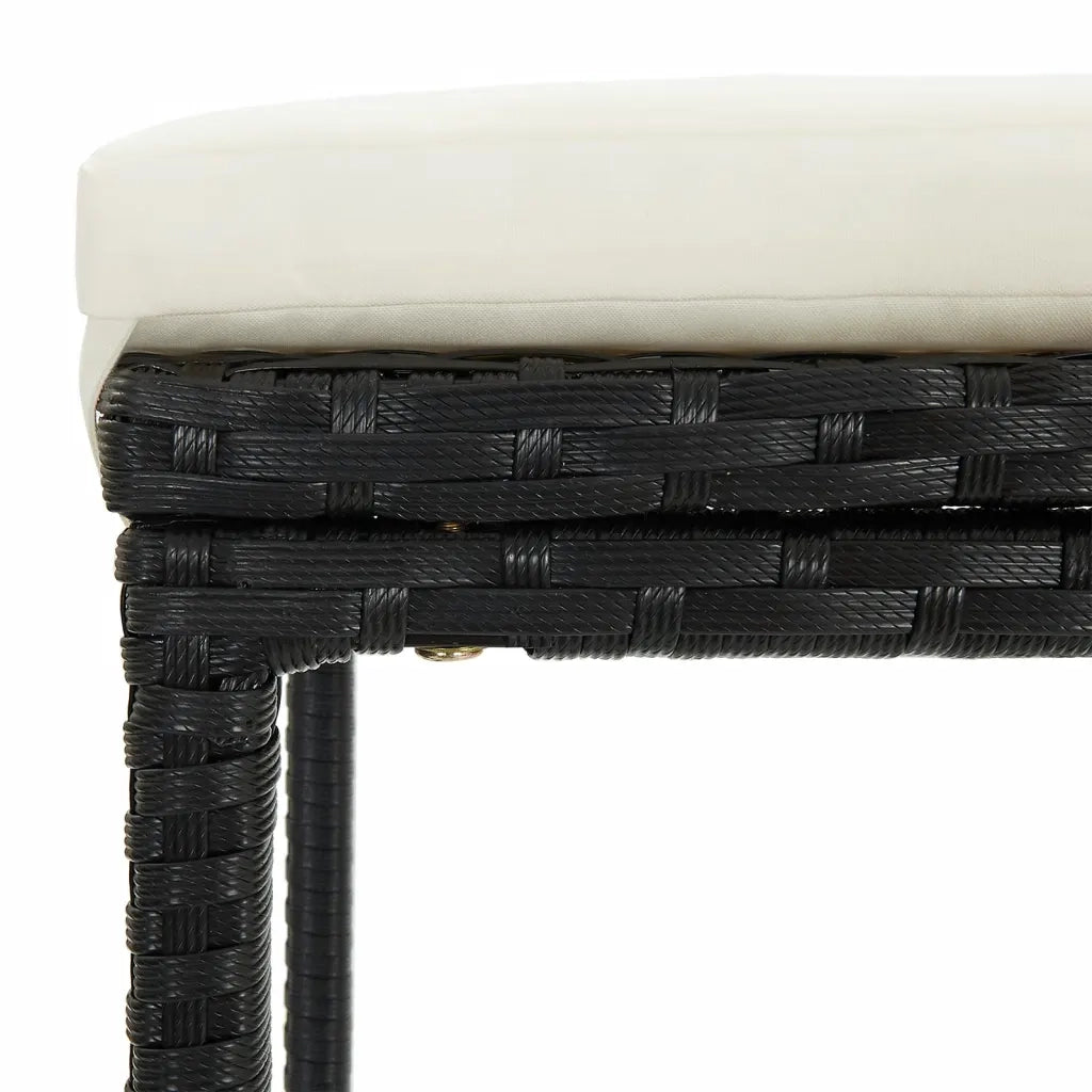 Set Bar da Giardino 3 pz Nero in Legno Acacia e Polyrattan 3295267