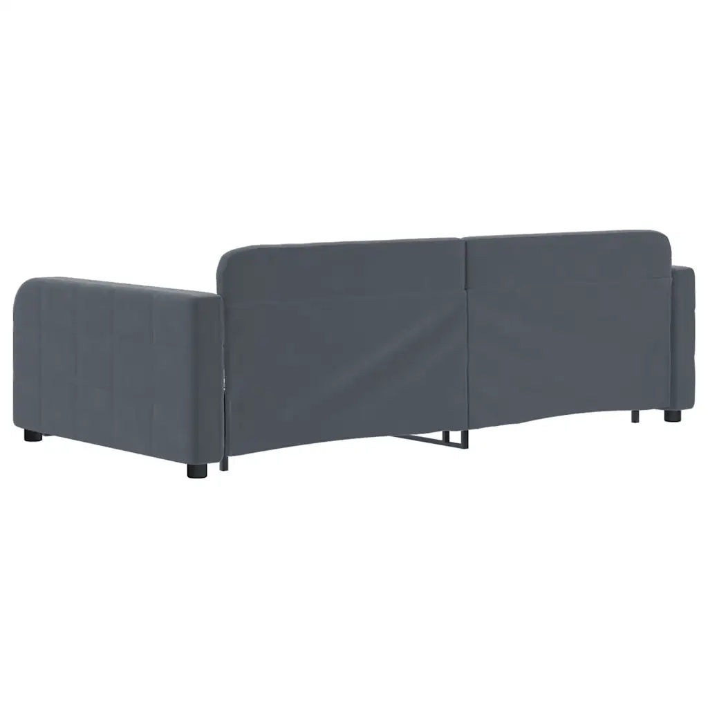 Divano Letto Estraibile Cassetti-Sofa Letto-Daybed Grigio Scuro 100x200cm Velluto 736811