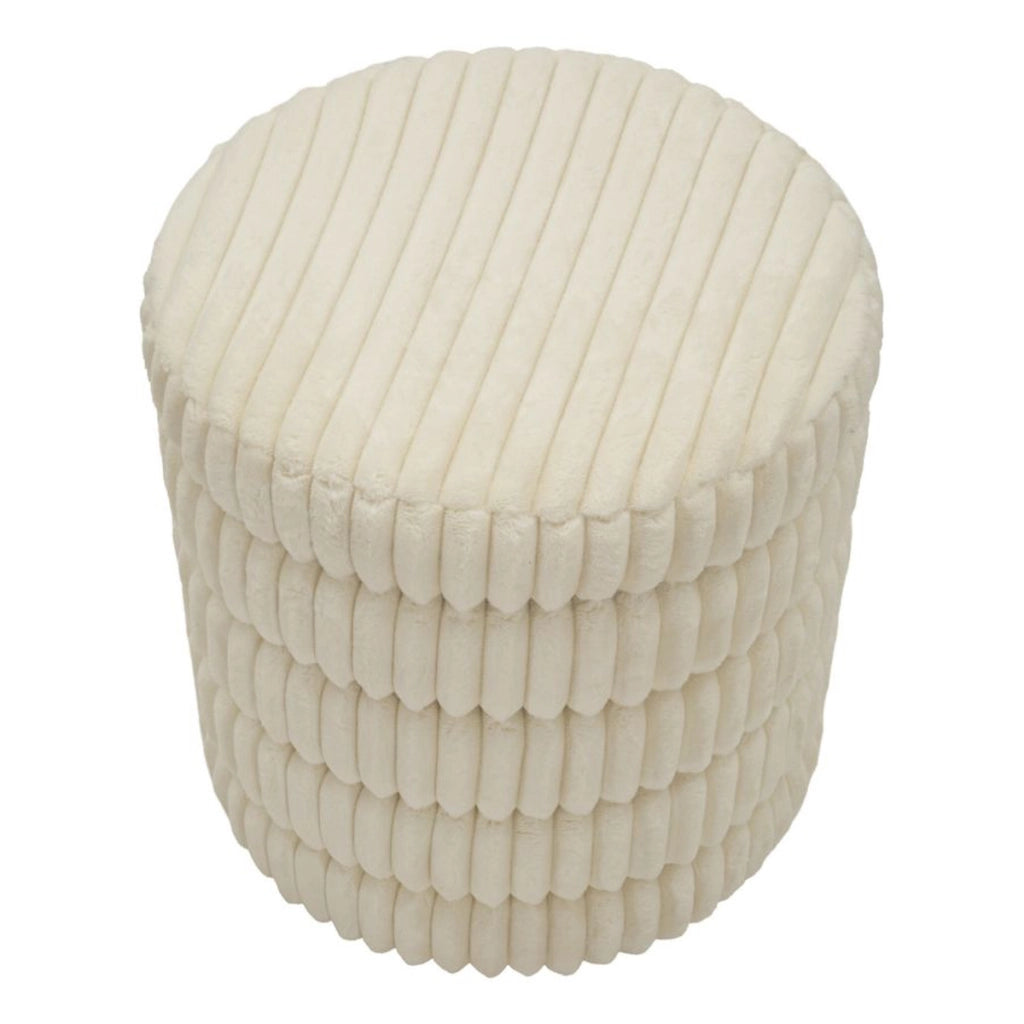 Pouf Levels in poliestere bianco