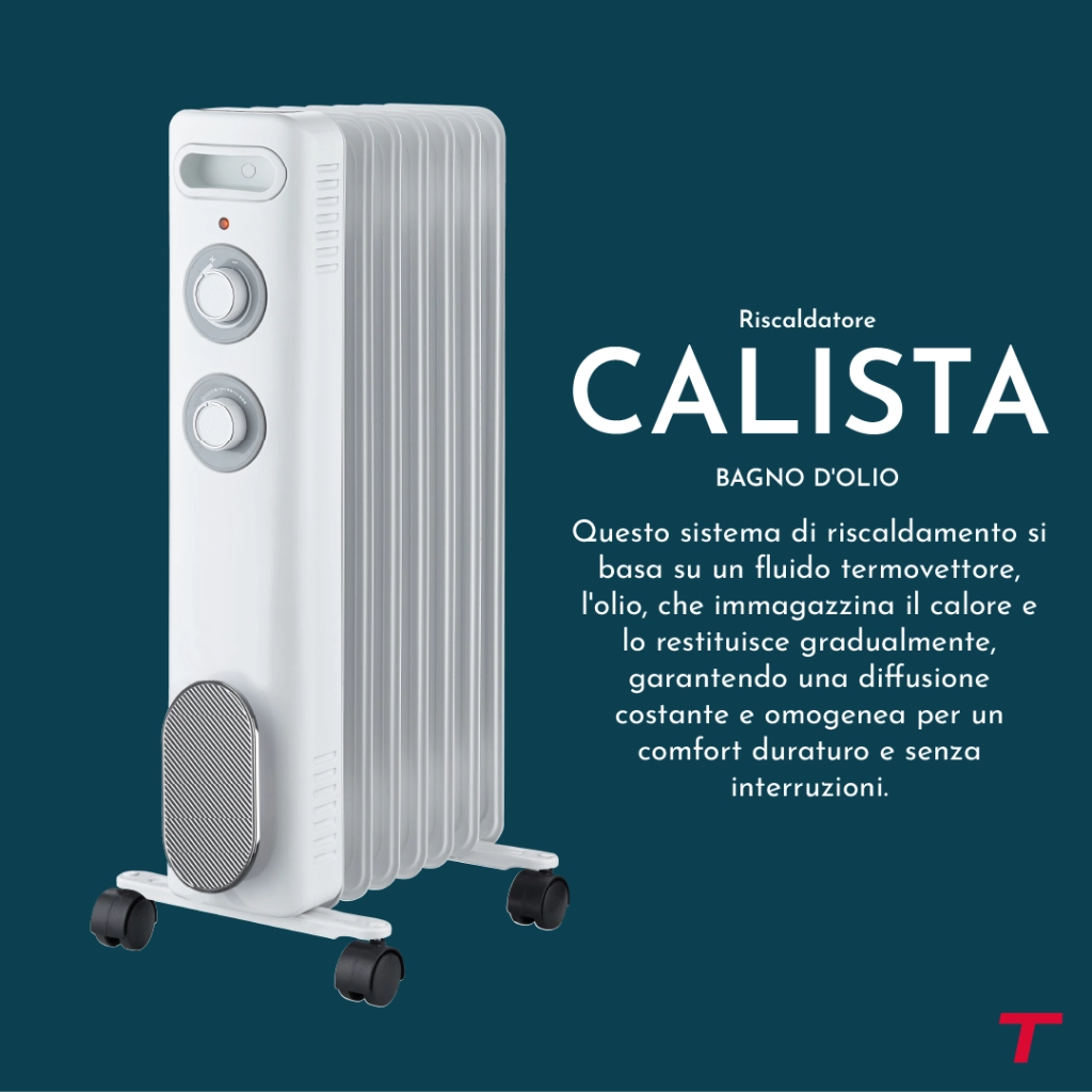 Radiatore portatile a olio bianco Thomson CALISTA 2000W