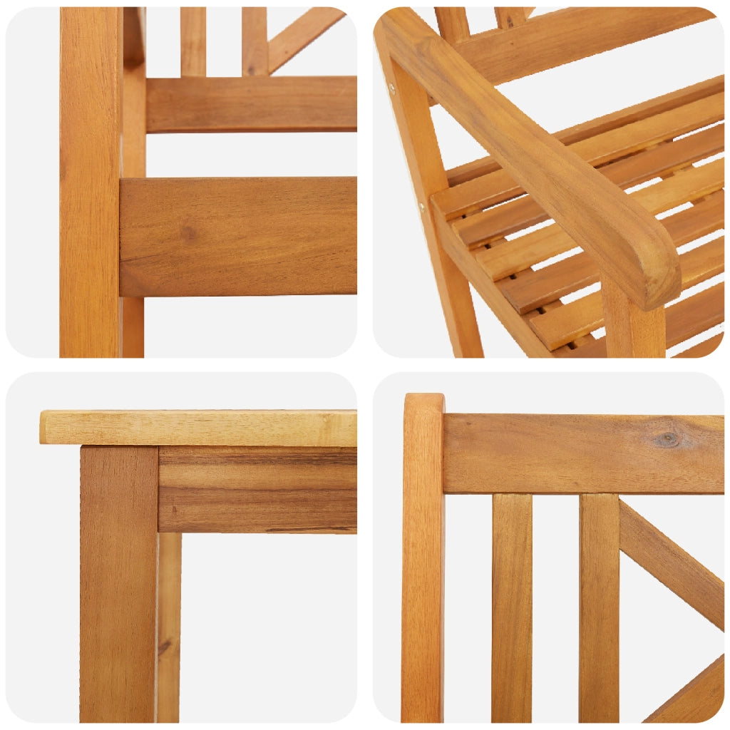 Set da Pranzo da Giardino 5 Pezzi in Legno Massello di Acacia