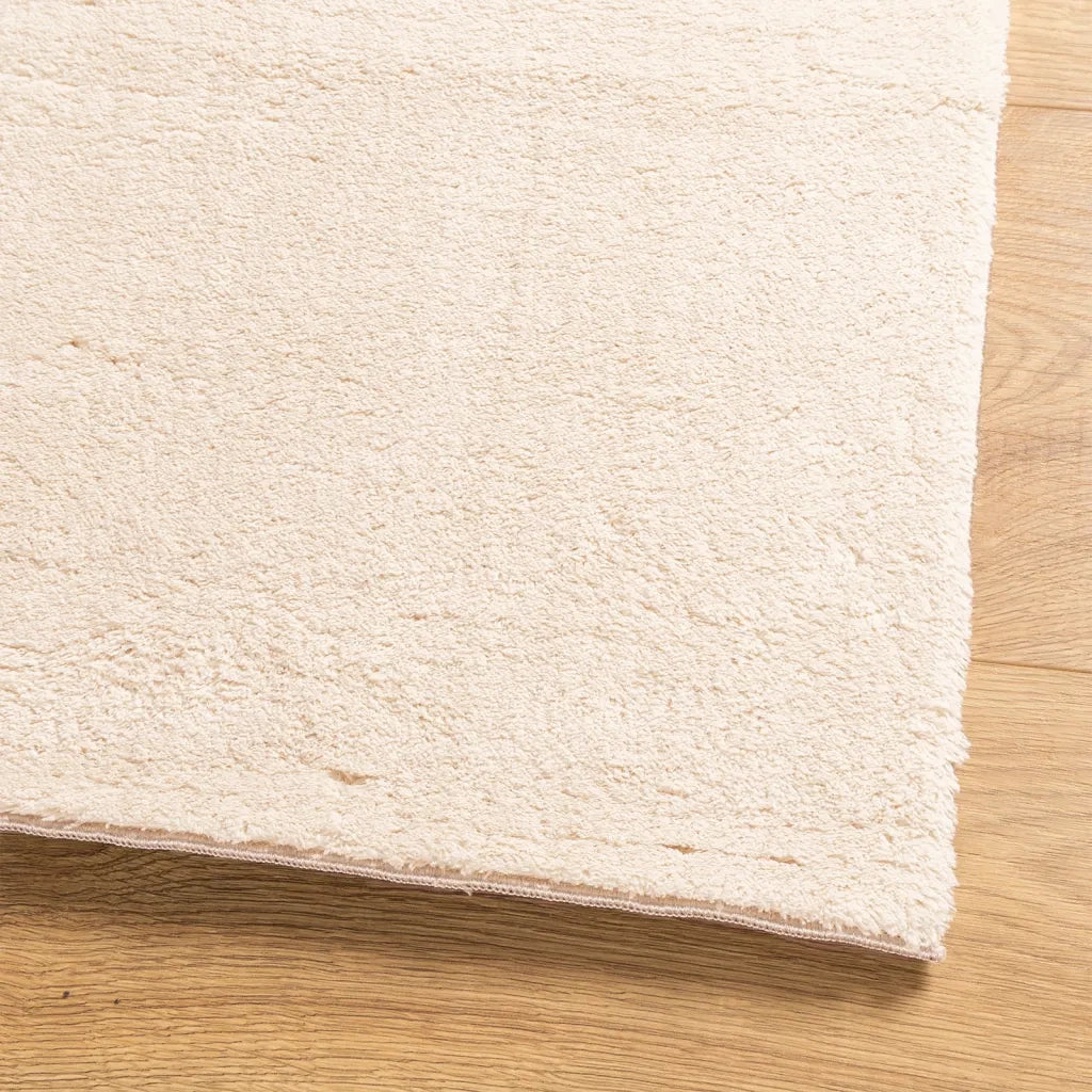 Tappeto a Pelo Corto HUARTE Morbido e Lavabile Beige 80x250 cm 375016