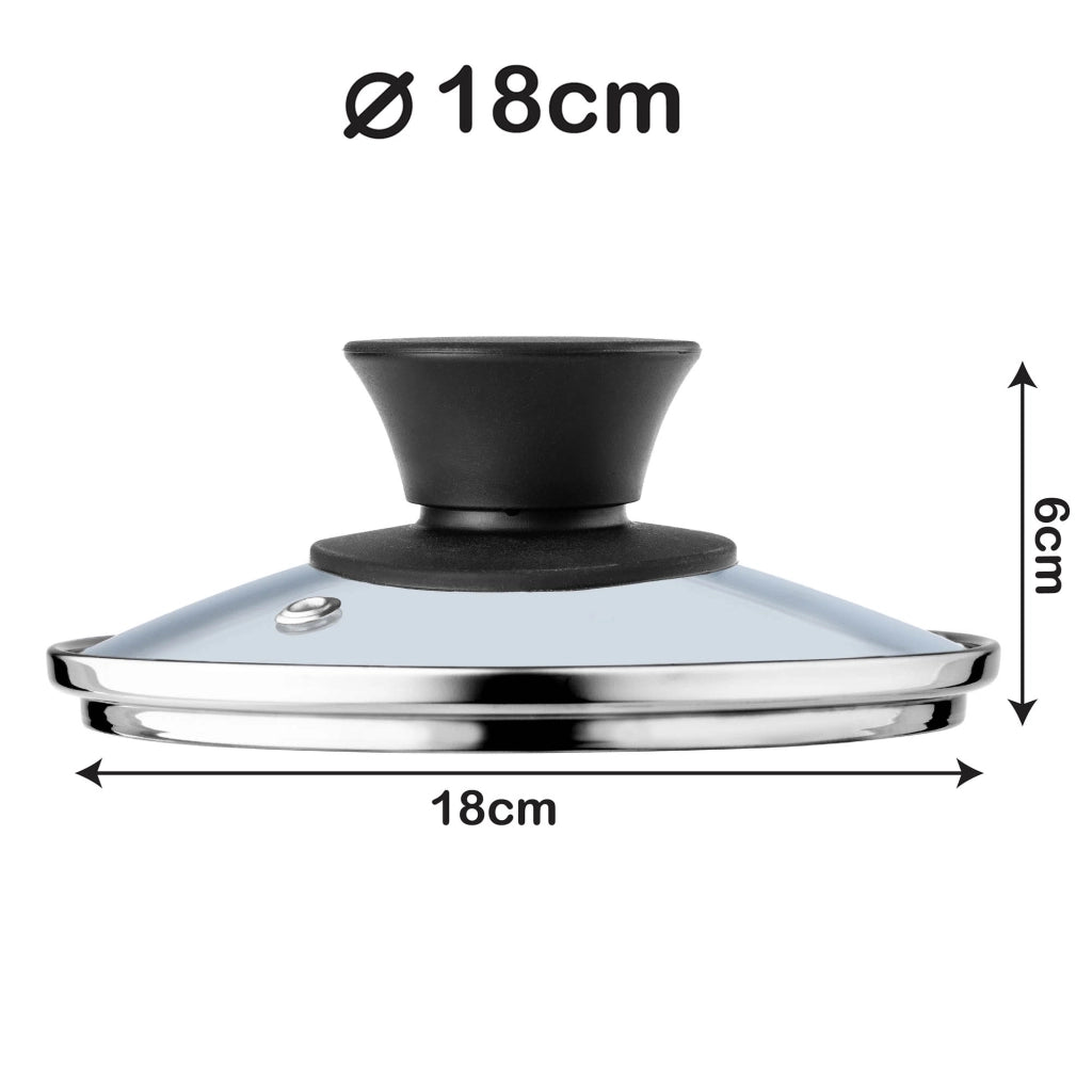 Coperchio in vetro KADAX da 18 cm, universale, resistente al calore, per pentole e padelle.