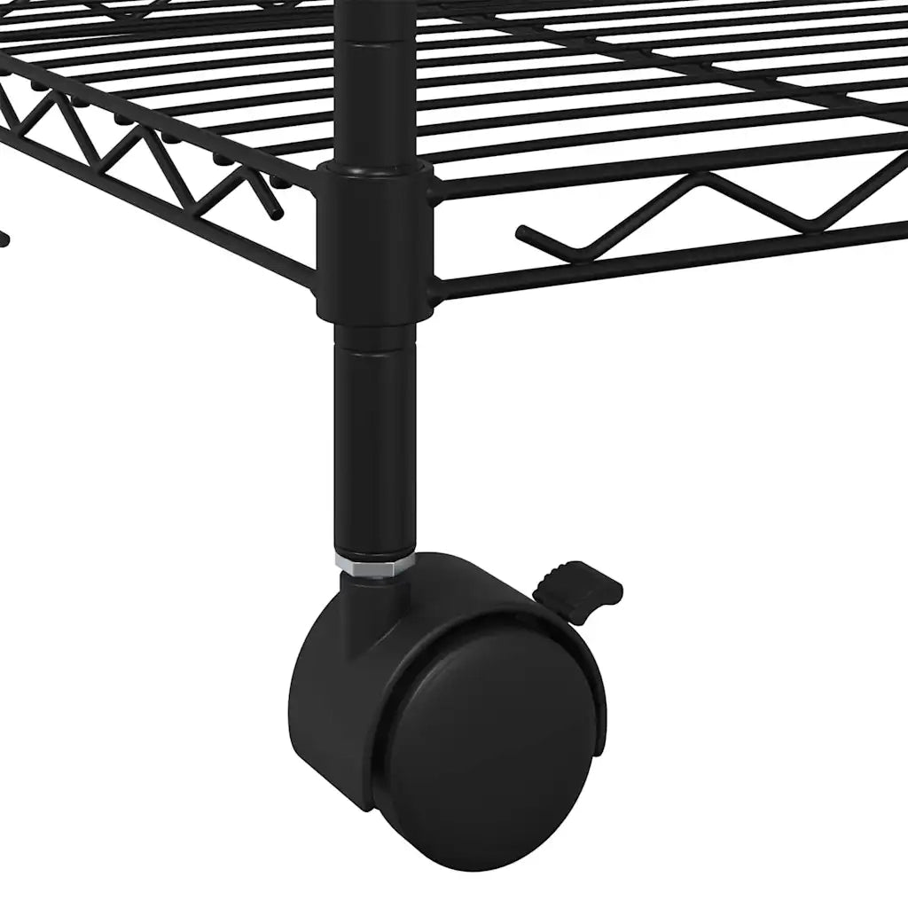 Scaffale a 5 Livelli con Ruote 75x35x155 cm Nero 250 kg CFW1494195