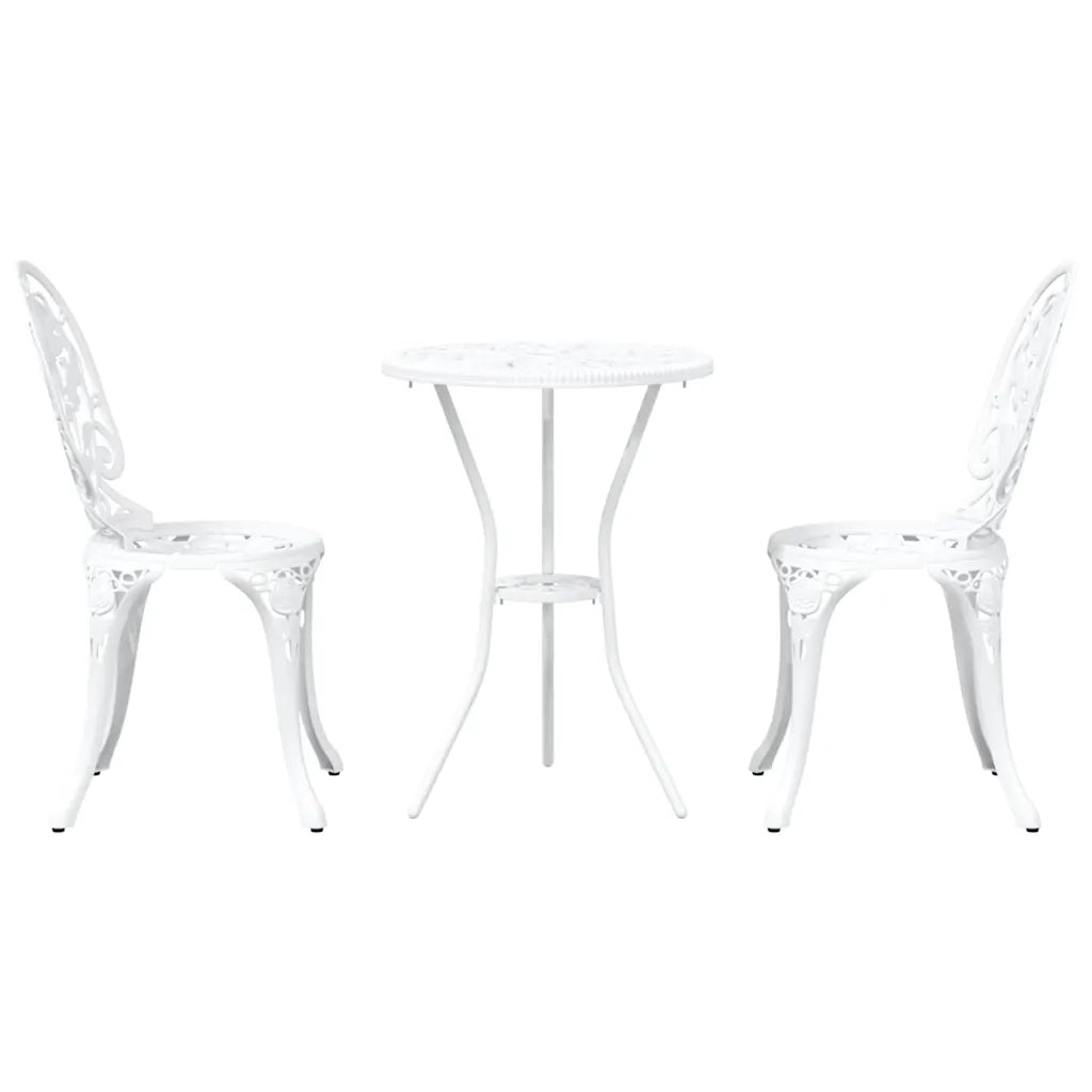 Set Bistro da Giardino 3 pcs Bianco Alluminio 42002388