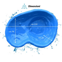 Laghetto da giardino caldonazzo azzurro litri 120 da 110x78xh28