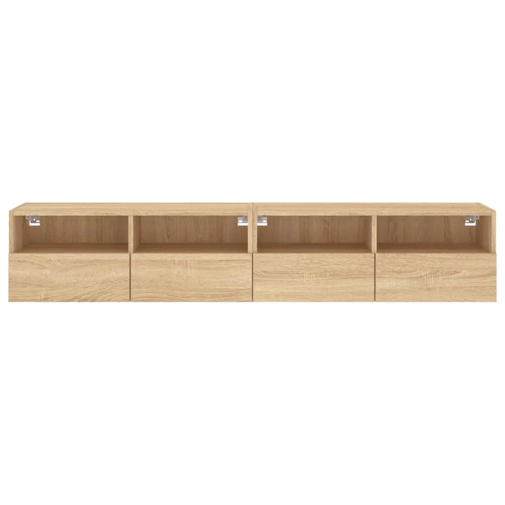Mobile TV multimediale da parete mensola TV mobile TV sala da pranzo soggiorno camera da letto 2 pezzi rovere Sonoma 80 x 30 x 30 cm legno ingegnerizzato marrone 02_0029001