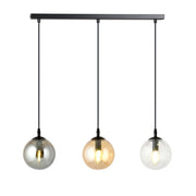 Lampada a sospensione Cosmo in acciaio e vetro colorato