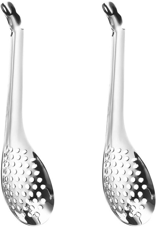 Set di cucchiai a caviar 2 pezzi - Acciaio inossidabile - Setola fine - Accessori da cucina - Sostenibile - Progettazione ergonomico