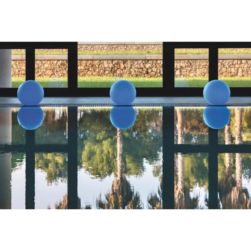 Lampada sfera di design Ø70 in polimero luce blu per interno ed esterno - Made in Italy - Monacis