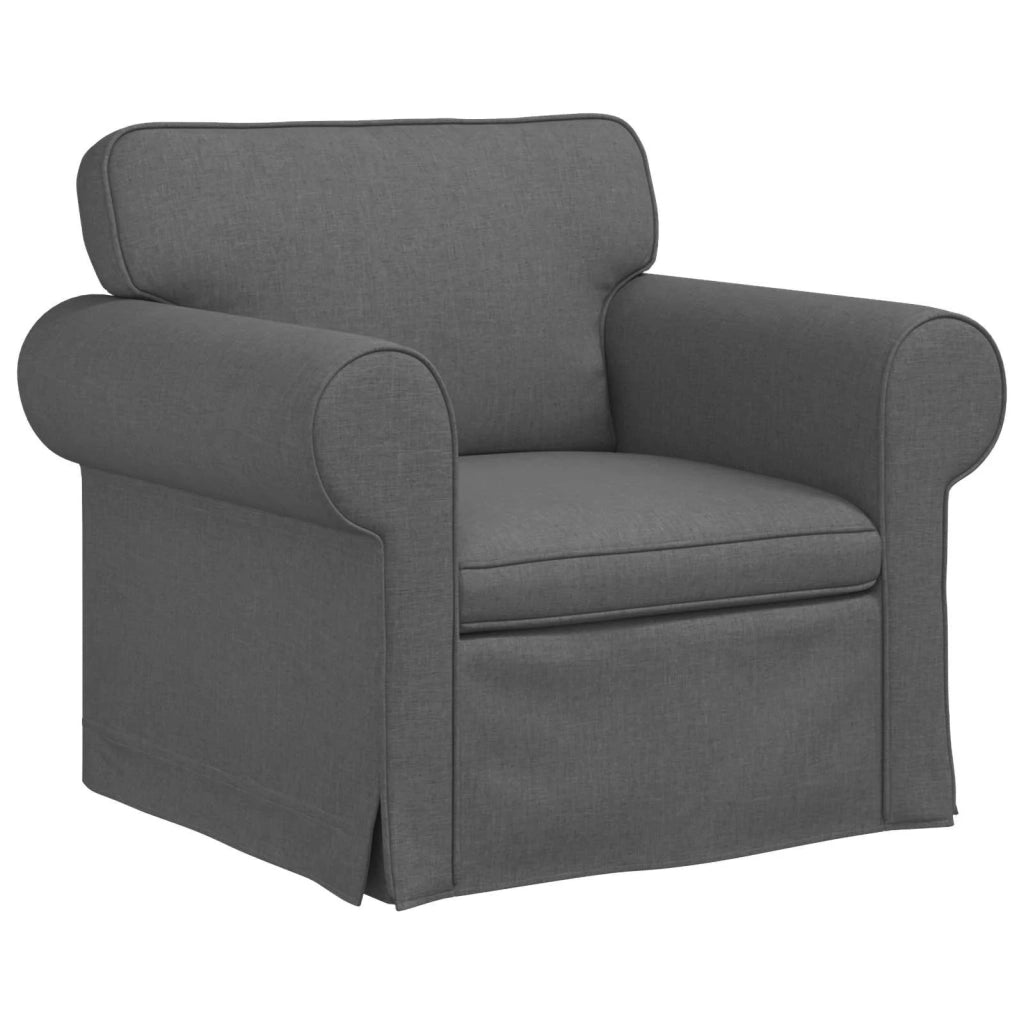 Set di divani 2 pcs Grigio scuro 175 x 82 x 80 cm Tessuto 3407531