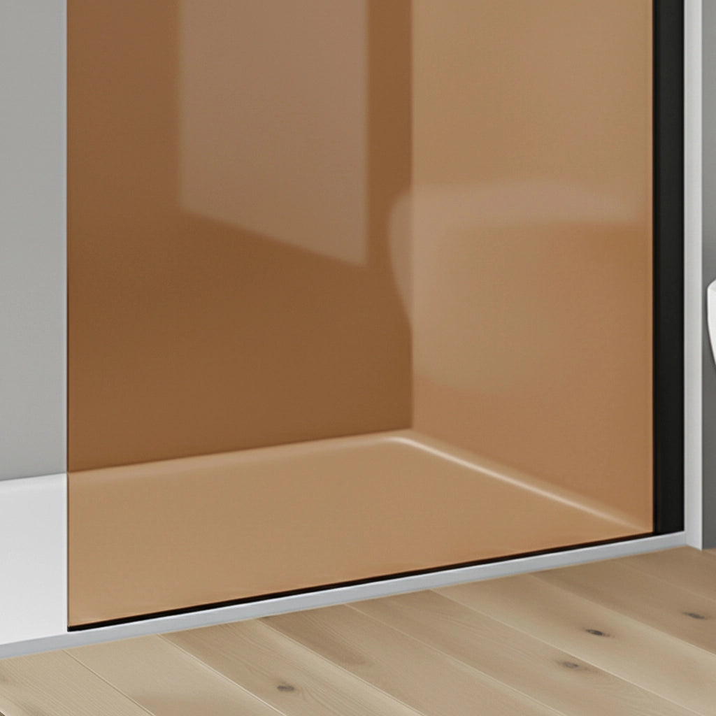 Box doccia walk-in 80cm in vetro temperato bronzo e profilo nero Klug