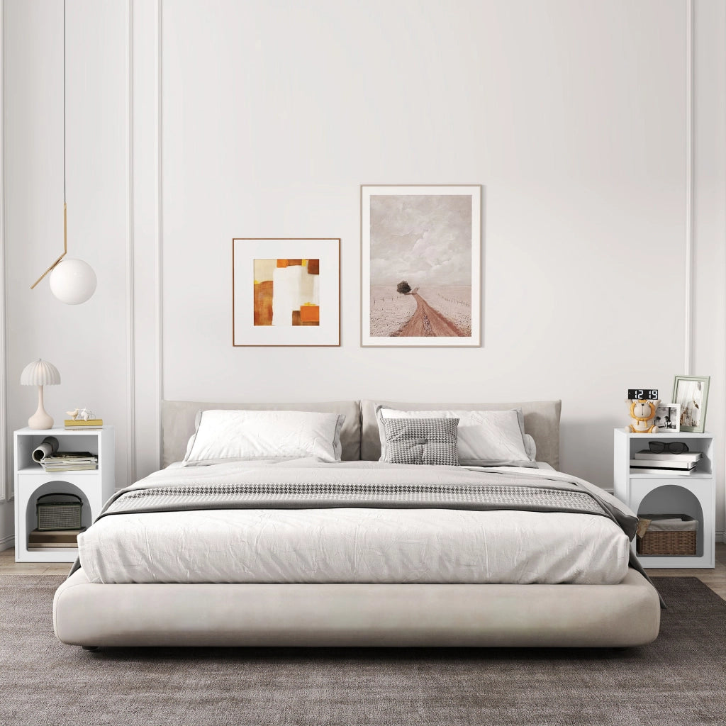 Comodino con scomparti aperti ¨C zephmum ¨C bianco 40x30x60 cm
