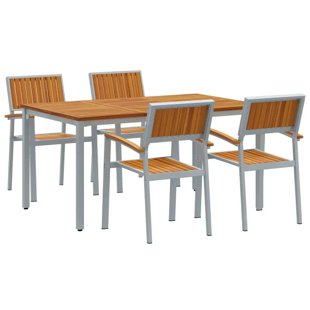 Set da Pranzo per Giardino 5 pcs Grigio 3284423