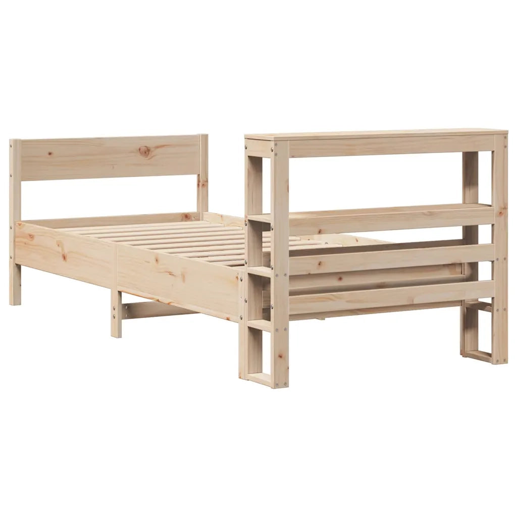 Letto senza Materasso-Struttura Letto 75x190 cm in Legno Massello Pino 574082