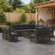 Set Divano da Giardino 12 pz Grigio polyrattan 3434867