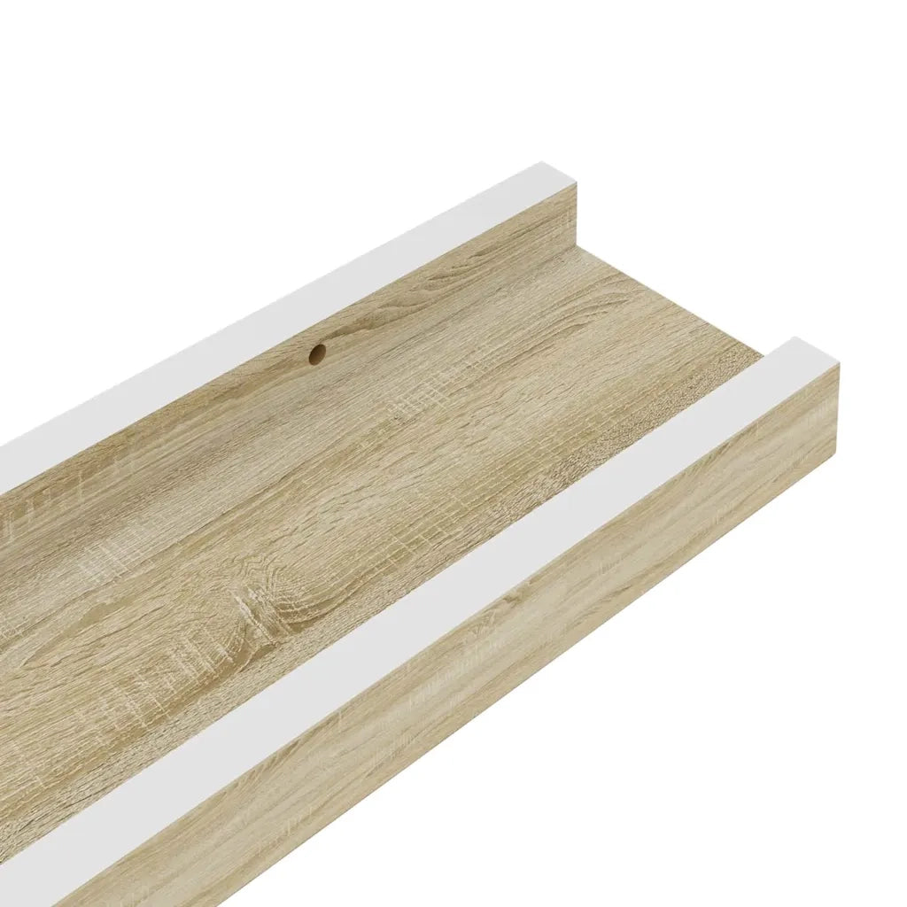 Mensole da Parete 4 pz Bianco e Rovere Sonoma 80x9x3 cm 326696