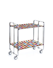 Carrello da cucina pieghevole cromato con ruote BAUHAUS 2 ripiani