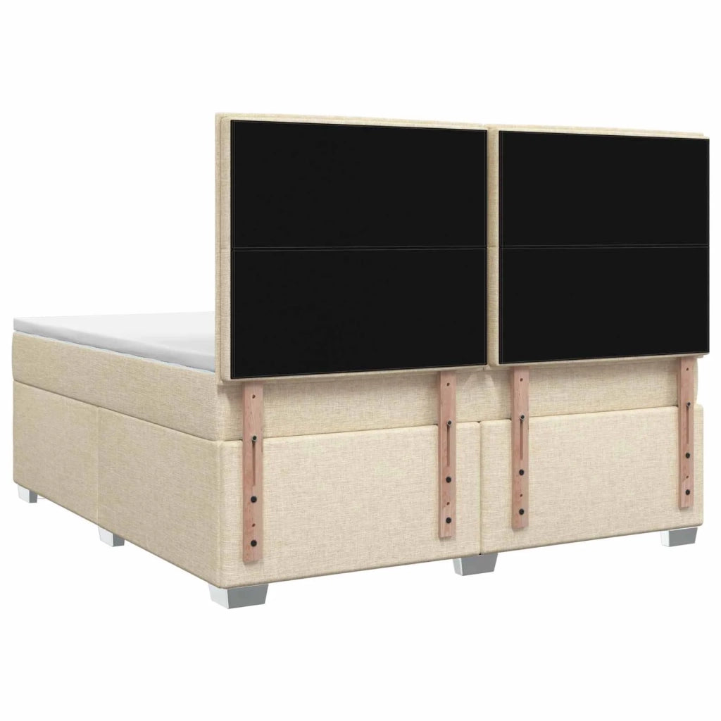Letto box spring con materasso Crema 160 x 200 cm Tessuto 3453442