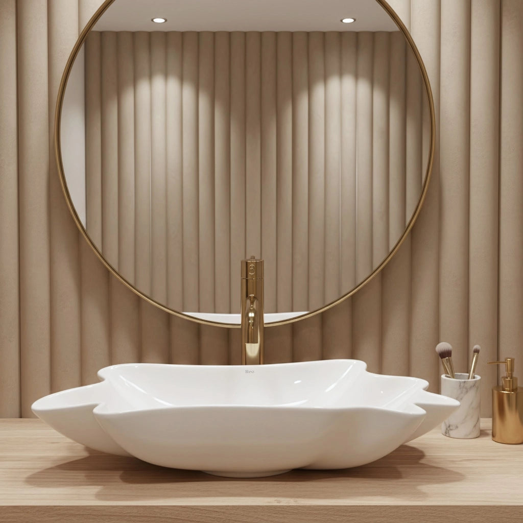 Lavabo Da Appoggio Rea Infinity + Tappo Click-clack
