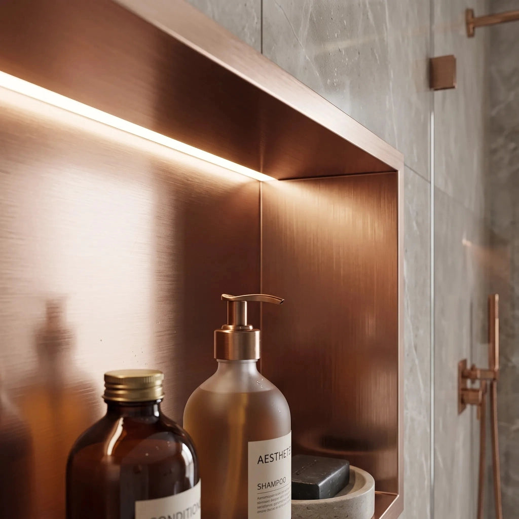 Mensola Bagno Led 30x45 Brush Copper