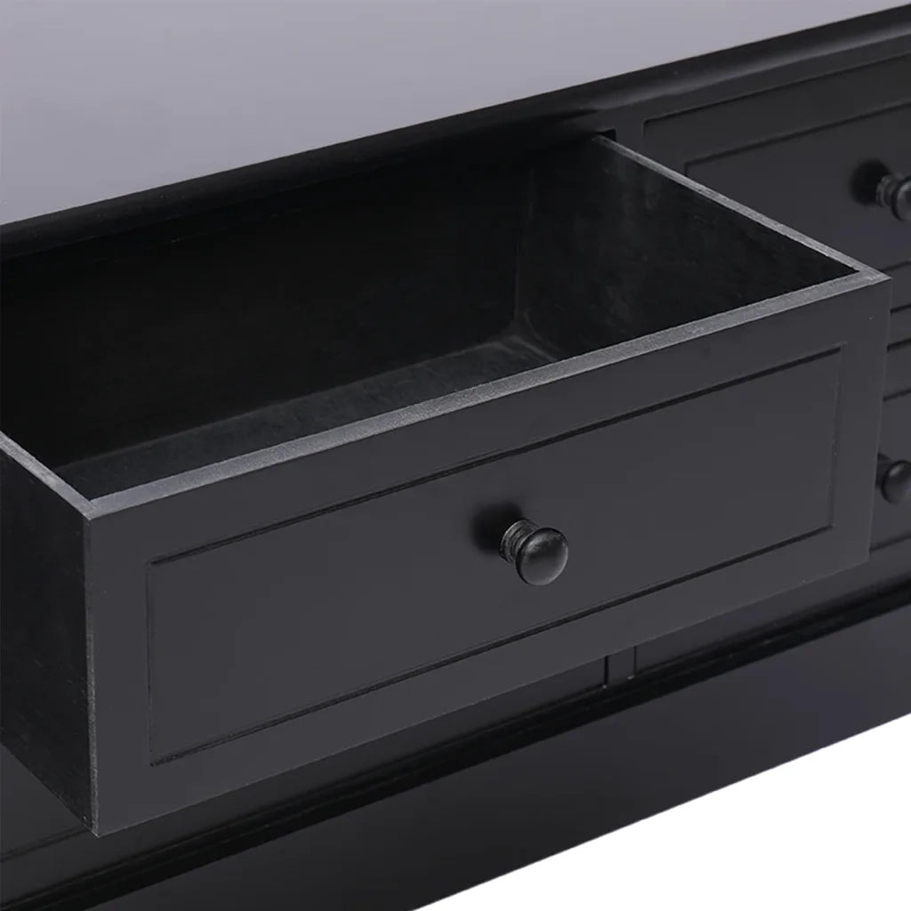 Mobile Porta TV Nero 108x30x40 cm in Legno di Paulownia 338528