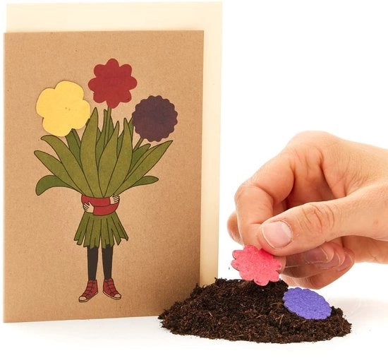 Carta da parati Ragazza con semi di fiori selvatici - Neutrale per tutte le occasioni