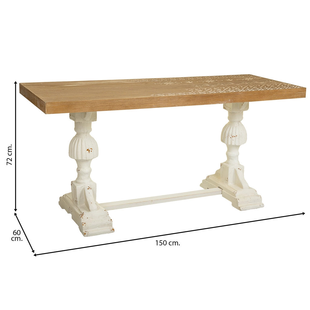Tavolo da soggiorno in legno marrone 150x60x72h