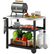Carrello Servizio BBQ ¨C Zephmum ¨C Grigio 102x50x81 cm