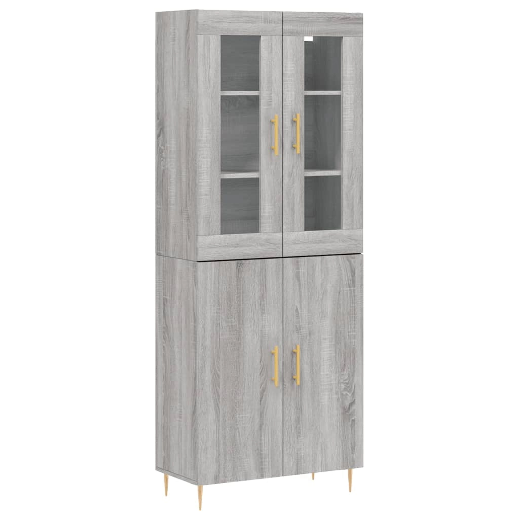 Credenza Grigio Sonoma 69,5x34x180 cm in Legno Multistratocod mxl 101897