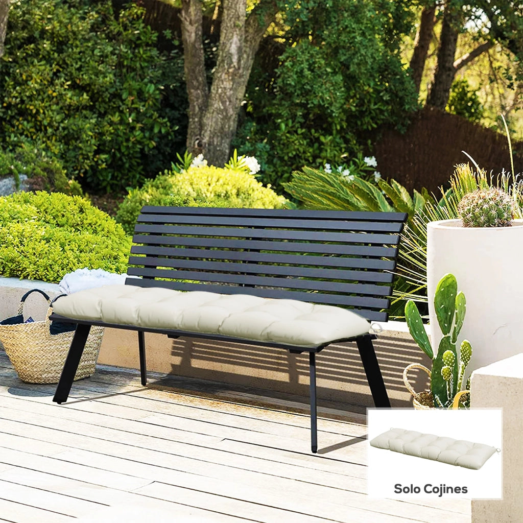 Cuscino per Panchina da Giardino o Dondolo ¨C zephmum ¨C Crema 128x48x8 cm