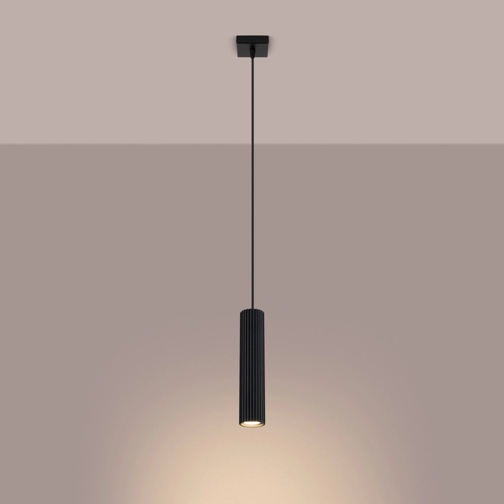 Lampada a sospensione GRAVIO in alluminio tubo nero GU10