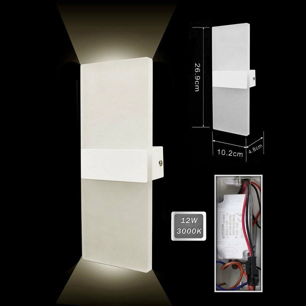 Trade Shop - Applique Lampada Parete Led 8watt Doppia Emissione Luce 3000k 4000k 6500k E37 -