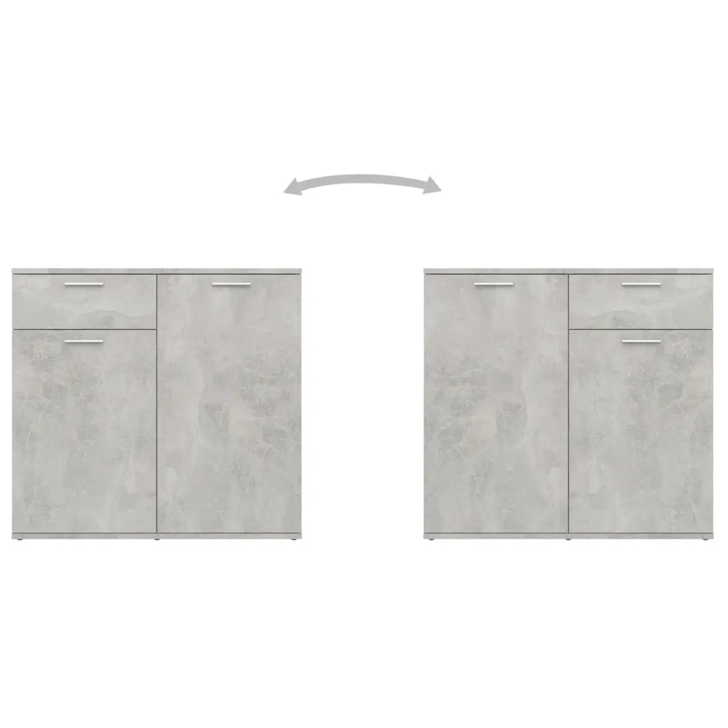 Credenza Grigio Cemento 80x36x75 cm in Legno Multistrato 805774