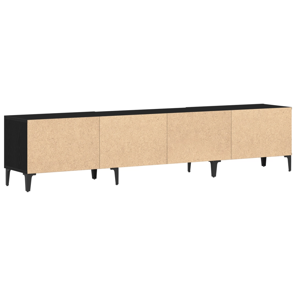 Mobile per TV Nero Rovere 180x31,5x40 cm Legno ingegnerizzato