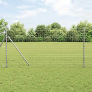 Recinzione con pali. Argento 1 x 10 m Acciaio