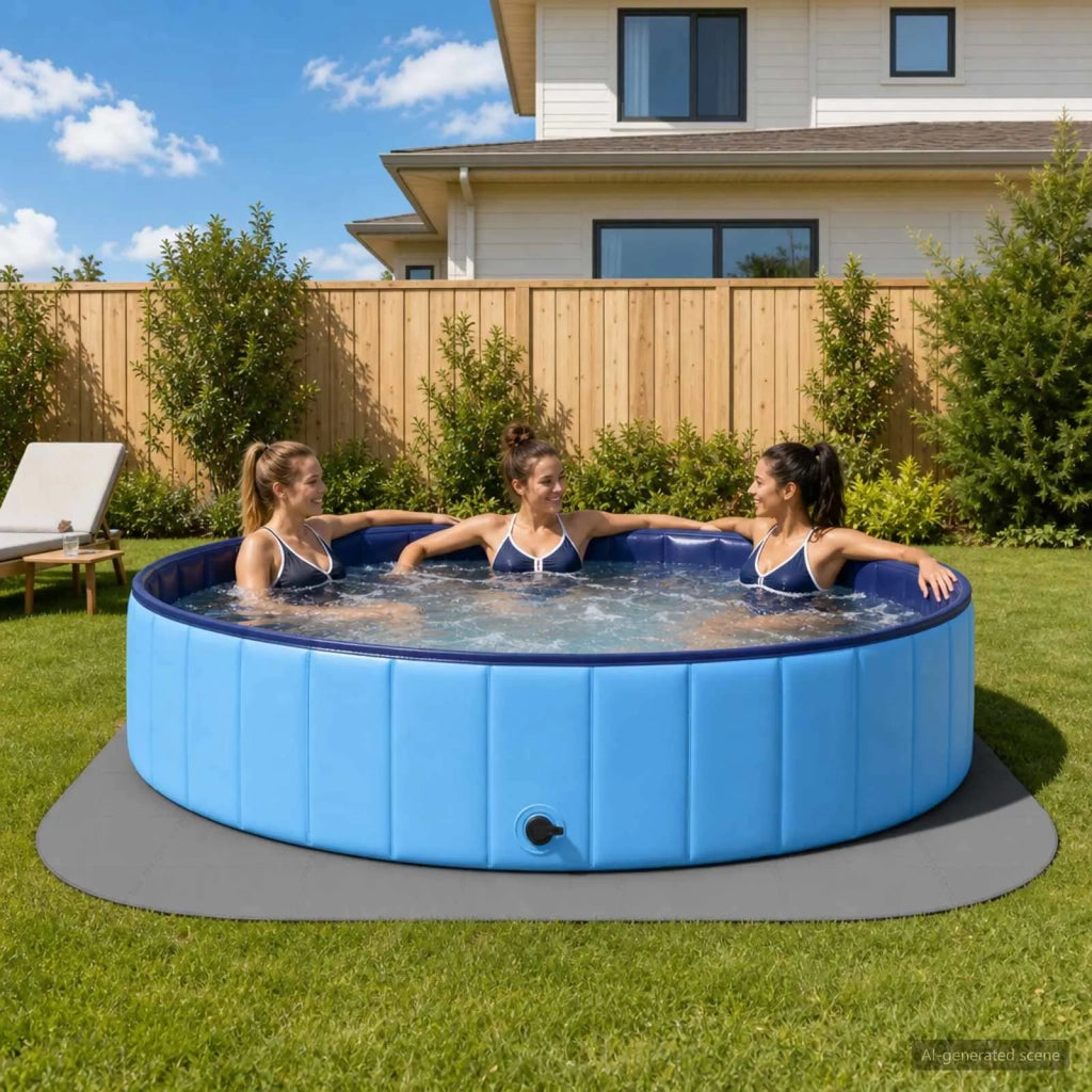 Tappetino per piscina 49 pz Ø 408 cm Rotondo Schiuma EVA Grigio 42042643