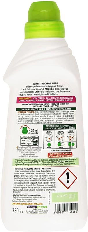 WINNI'S NATUREL DETERSIVO BUCATO A MANO PER TESSUTI BABY 750 ML