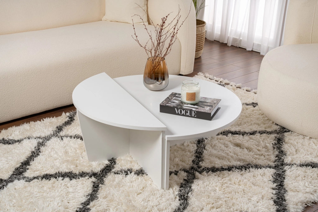 Tavolino in legno "Orion" - 90 x 60 x 30 cm - Bianco