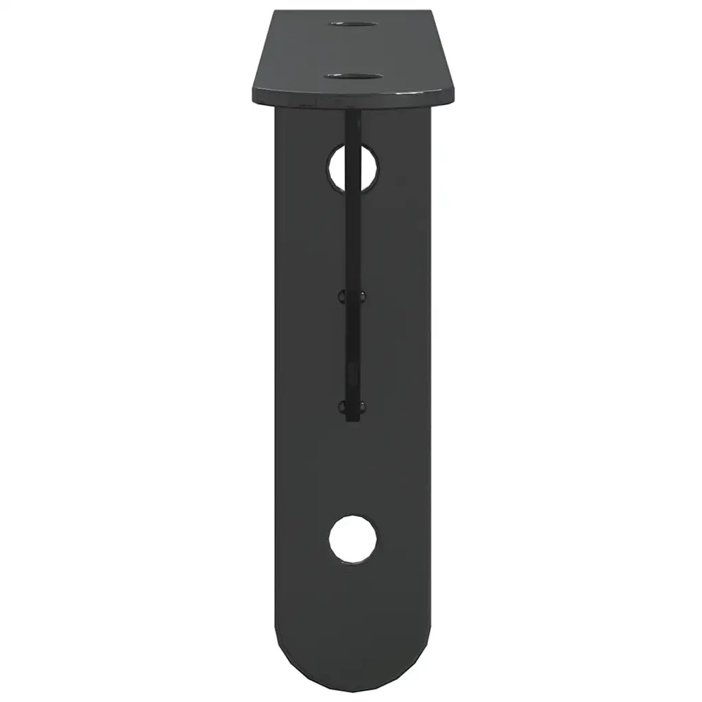 Staffe per Mensola 4 pz 15x2,5x11,5 cm in Acciaio Inox Nero