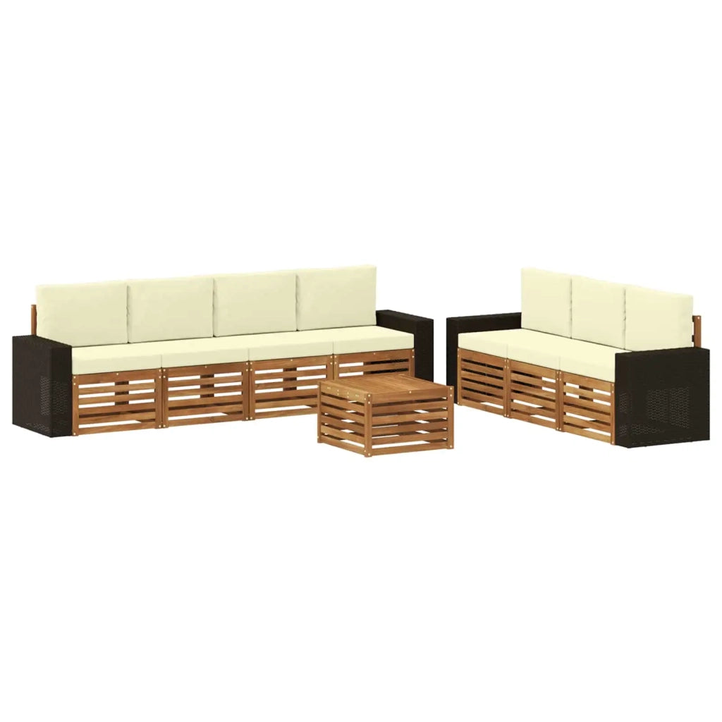 Set divani 8 pz Legno di Acacia Massello 3384121
