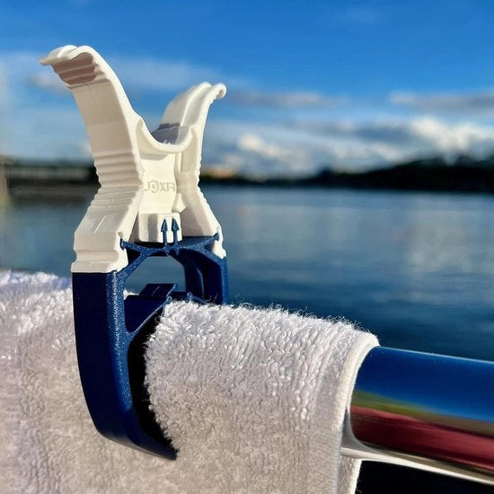 Vincitore di Premio - Wasknijper Resistenti ai Venti - 6-Pack Blu Marina - Utilizzo Versatile per Barche Campeggio Sedie a Sdraio Carrelli da Viaggio