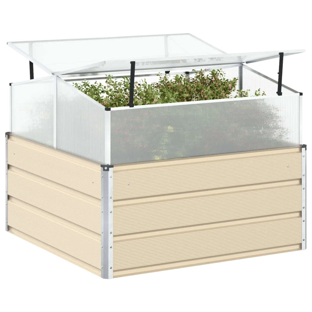 Fioriera Avorio 100 x 100 x 77 cm Acciaio zincato